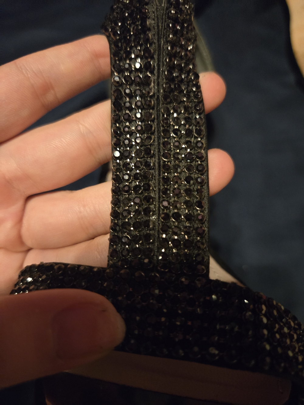 Glint Black Crystal-Embellished High Heel Sandals - Picture 3 of 6